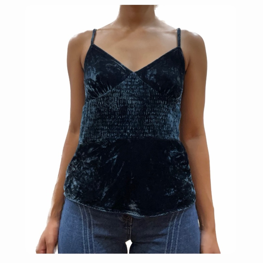 Vintage Banana Republic Velvet Green Top